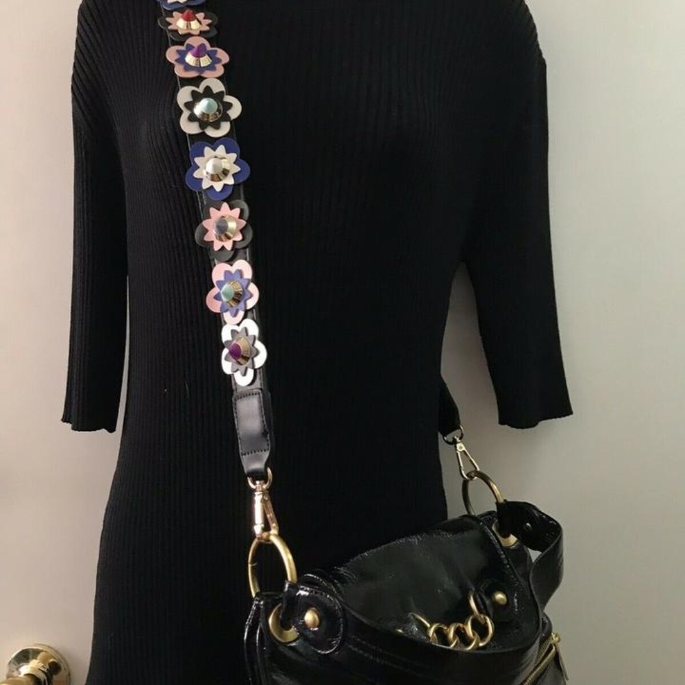 Cynthia Rowley Medium Black Patent Leather Cross B - Picture 7 of 8